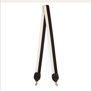 Clare V Black and White Striped Crossbody Strap